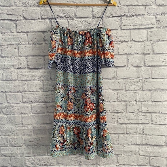 Charles Henry Multicolor Floral Off The Shoulder Dress Size XS - Picture 1 of 6